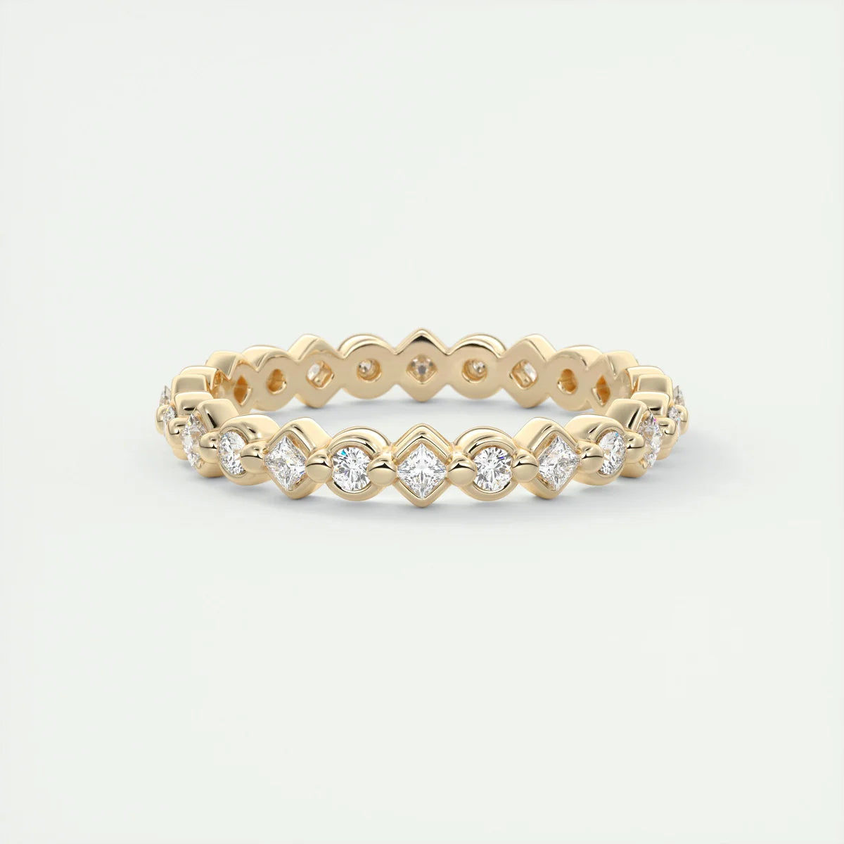 Princess and Round Eternity Band (0.50 TCW)