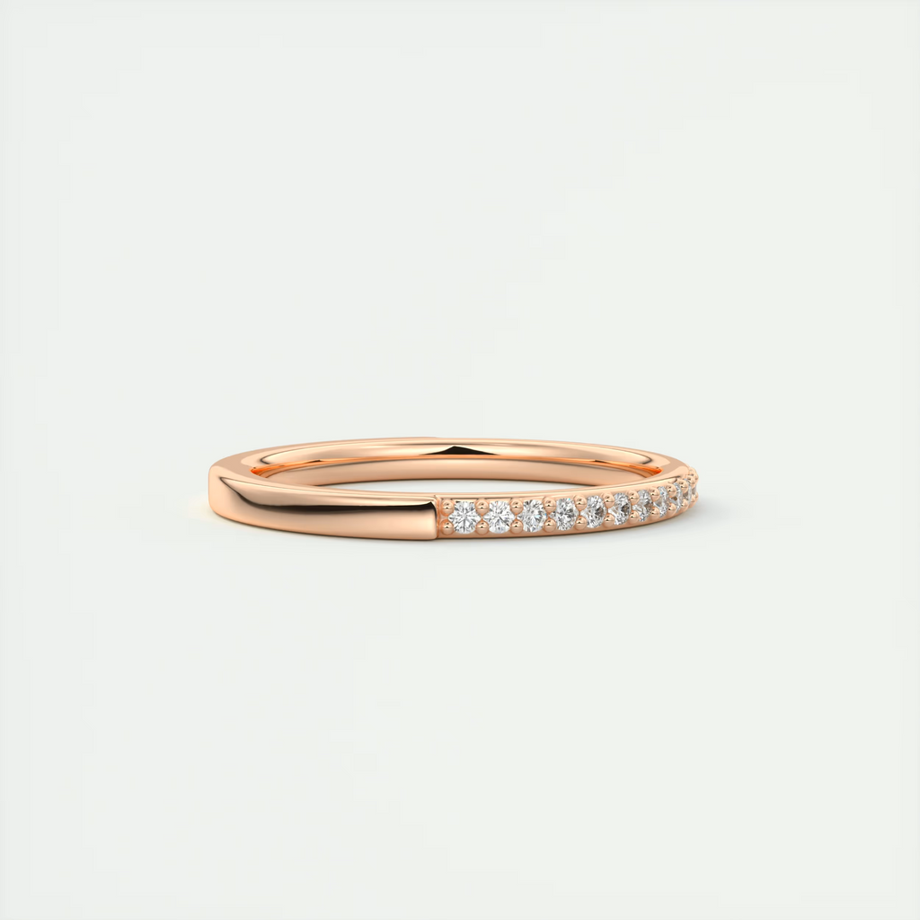 1.5mm Pavé Diamond Half Eternity Ring (0.20 TCW) detail