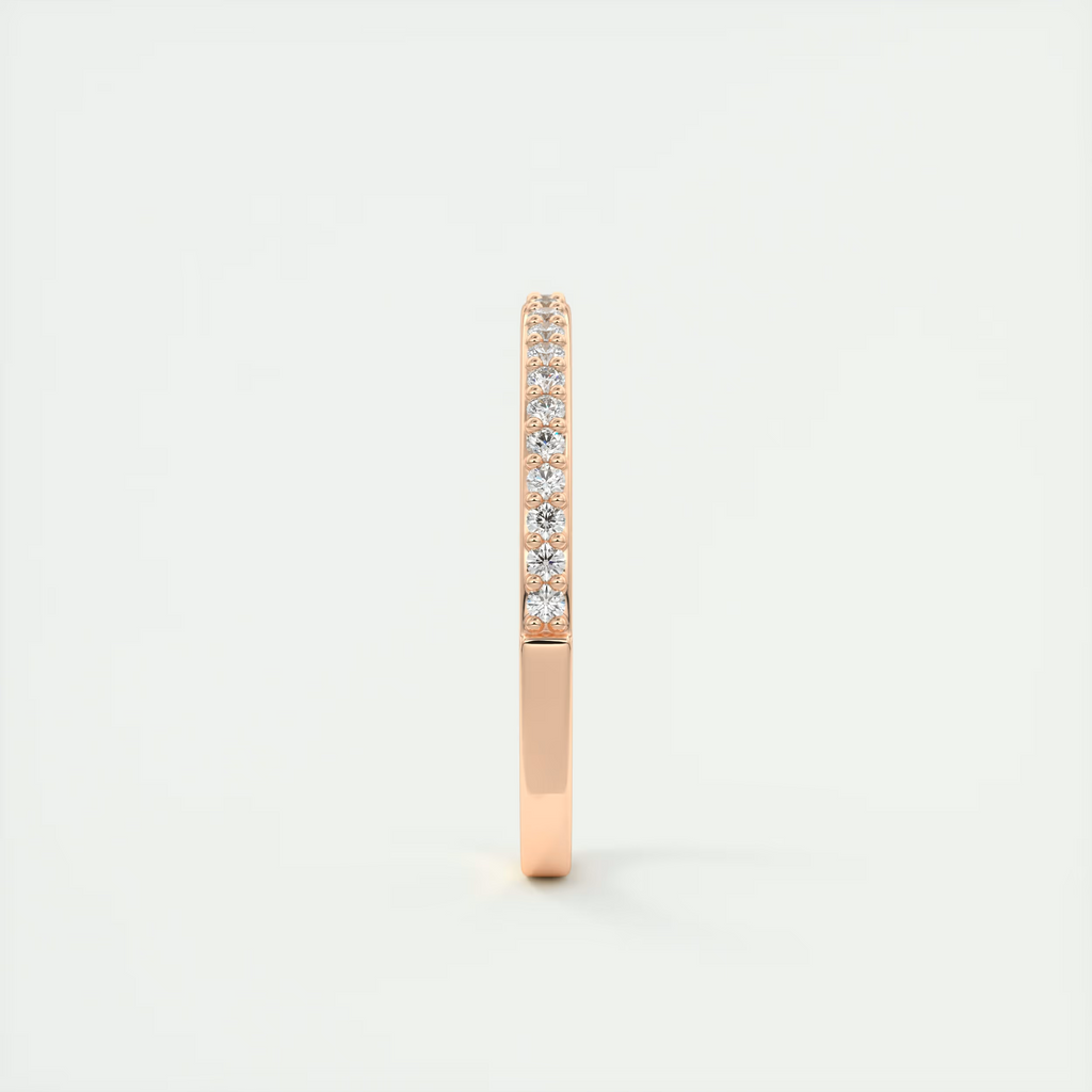 1.5mm Pavé Diamond Half Eternity Ring (0.20 TCW) angle view