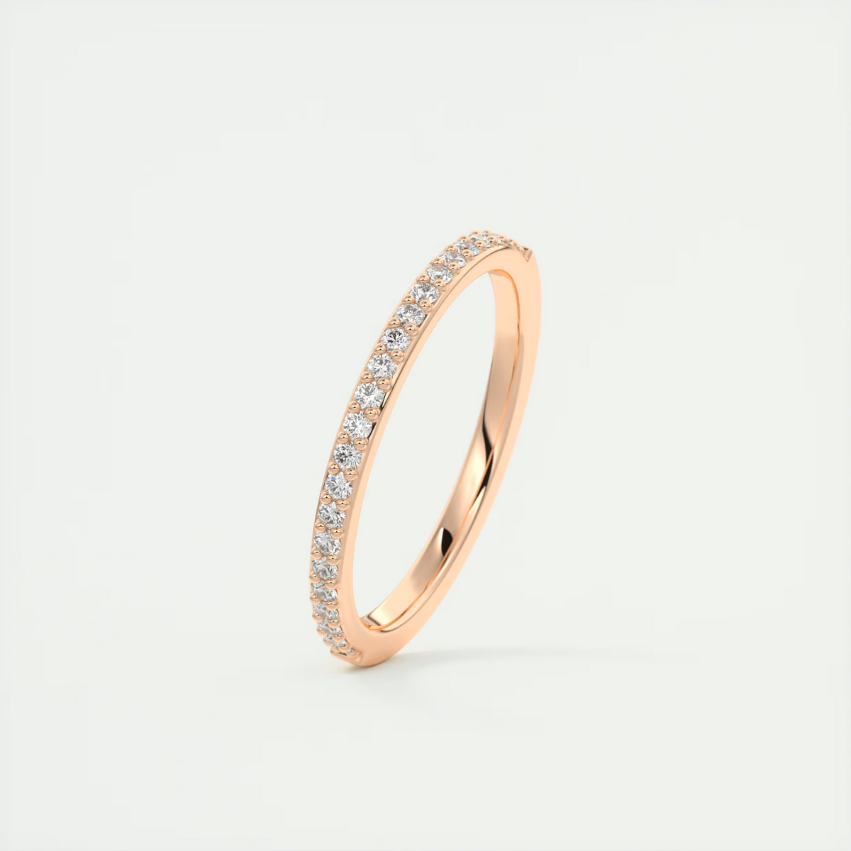 1.5mm Pavé Diamond Half Eternity Ring (0.20 TCW) side view