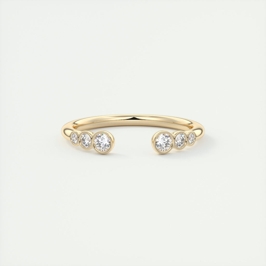 Graduated Open Bezel Wedding Band (0.20 TCW)