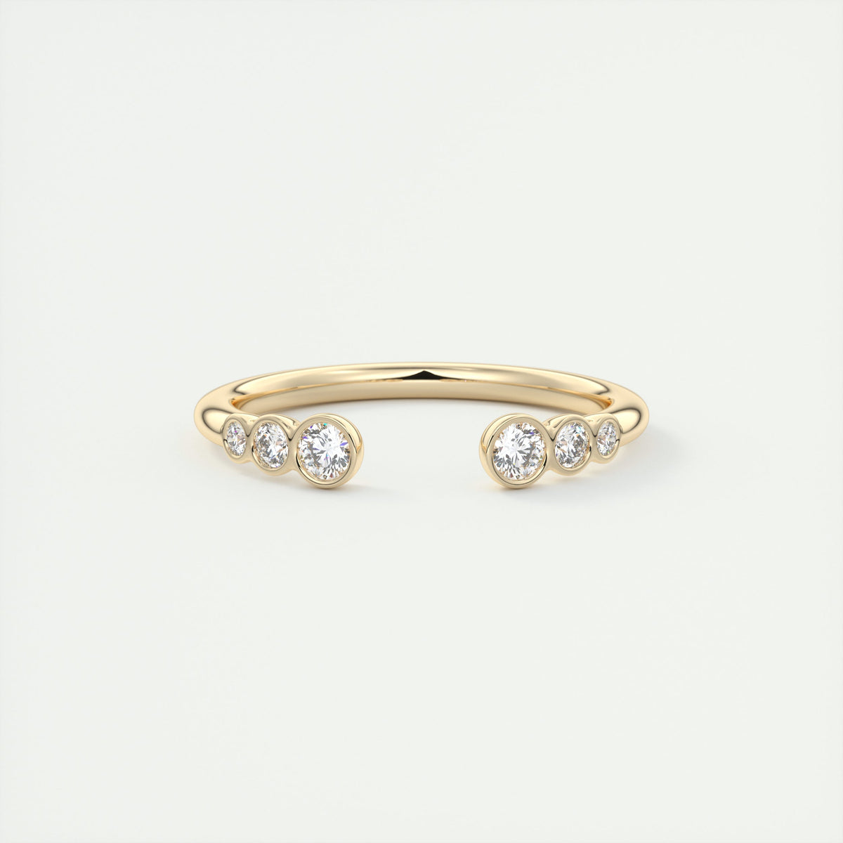 Graduated Open Bezel Wedding Band (0.20 TCW)