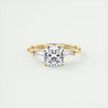 2 Carat Cushion Plunge Three-Stone Engagement Ring