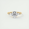 2 Carat Round Plunge Three-Stone Engagement Ring with Baguettes