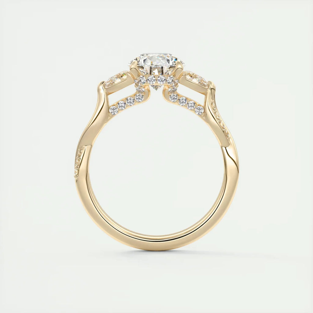 2 Carat Twisted Pavé Pear Solitaire