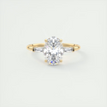 2 Carat Oval Plunge Three-Stone Engagement Ring