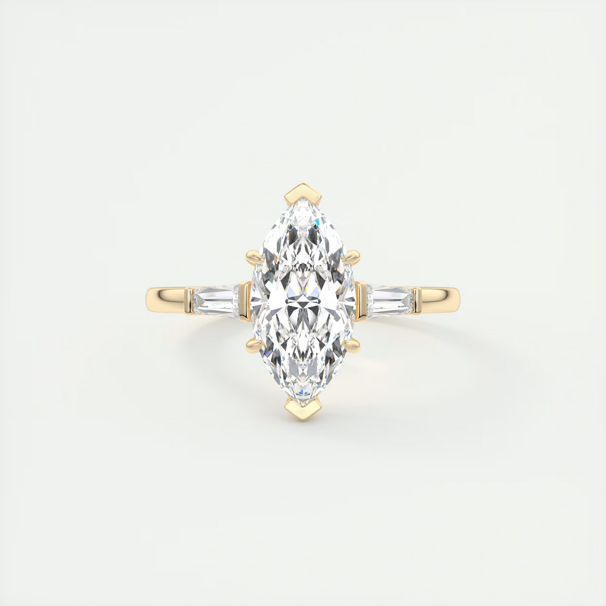 2 Carat Marquise Flush Stacking Three-Stone Engagement Ring