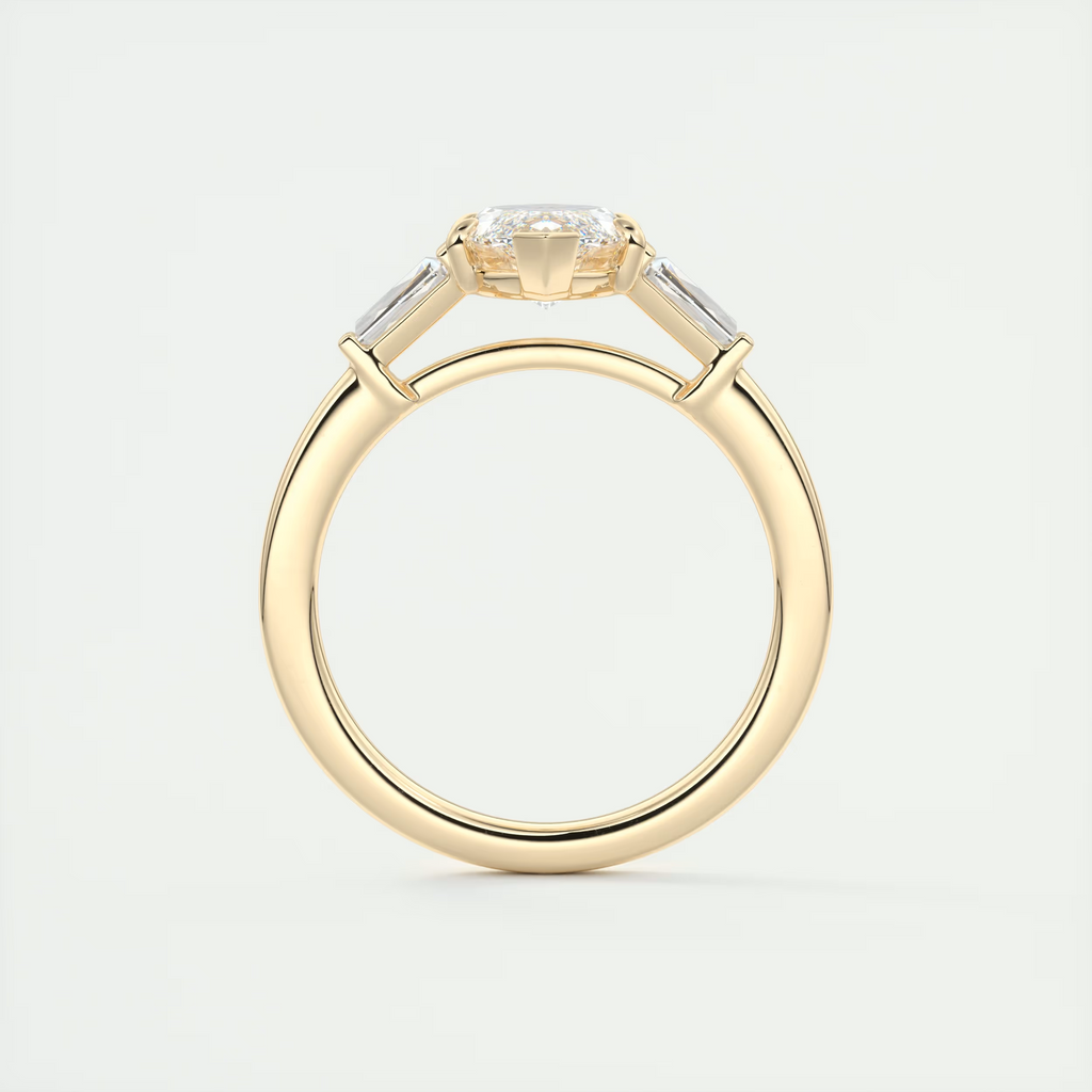 2 Carat Marquise Flush Stacking Three-Stone Engagement Ring