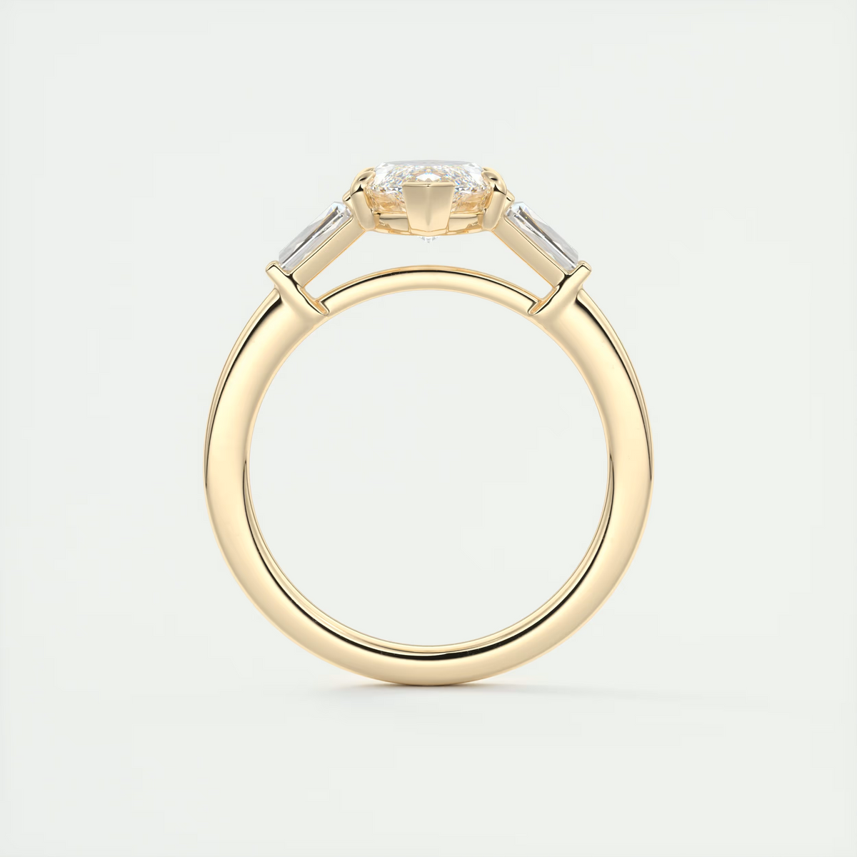 2 Carat Marquise Flush Stacking Three-Stone Engagement Ring