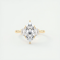 2 Carat Marquise Half Moon Three-Stone Engagement Ring