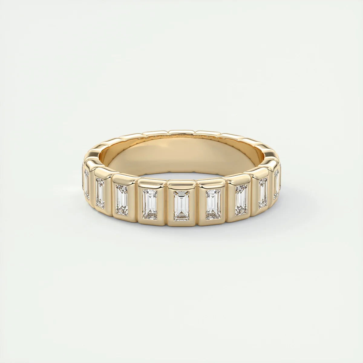 Straight Baguettes Bezel Half Eternity Band (0.40 TCW)