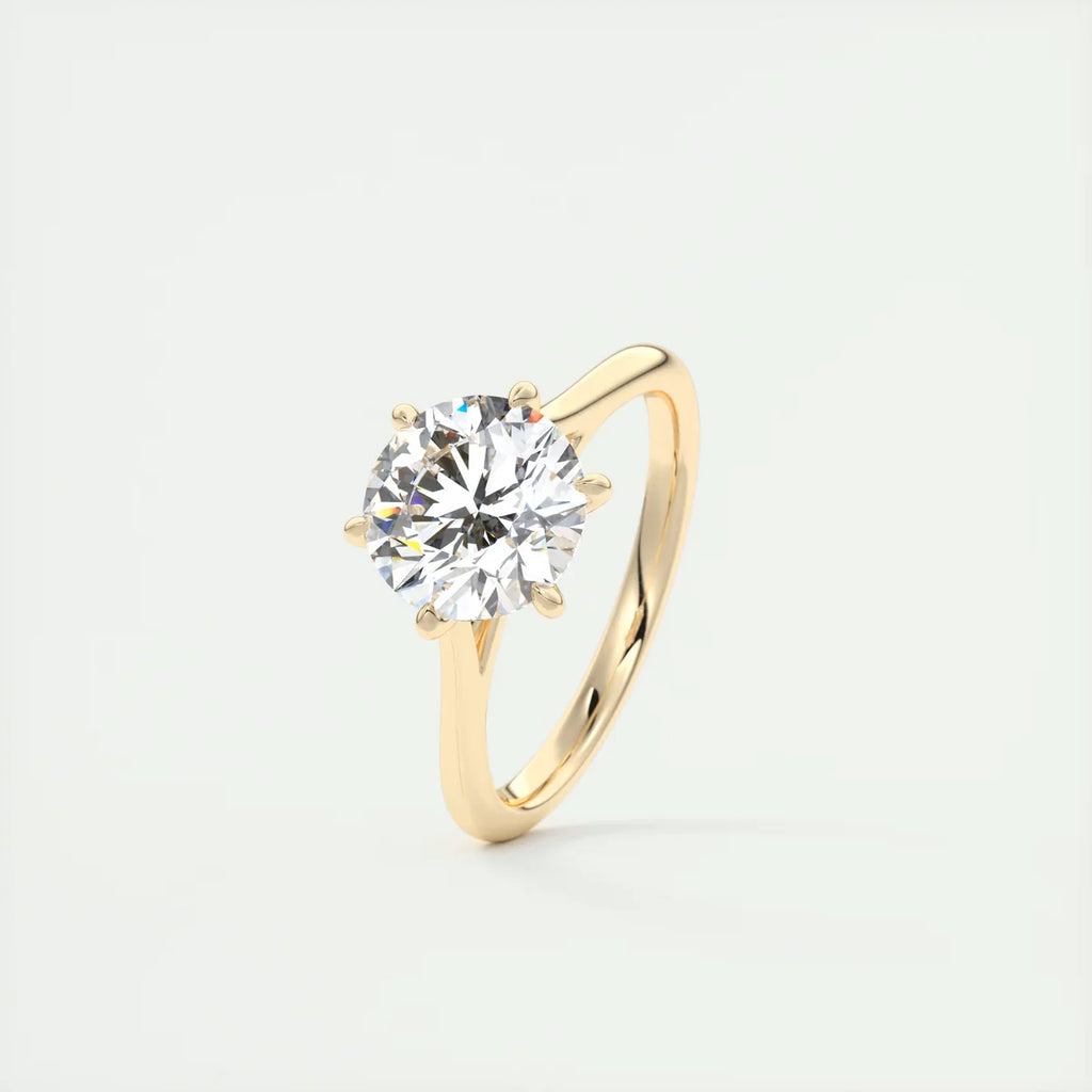 2 Carat Round Solitaire Cathedral Setting