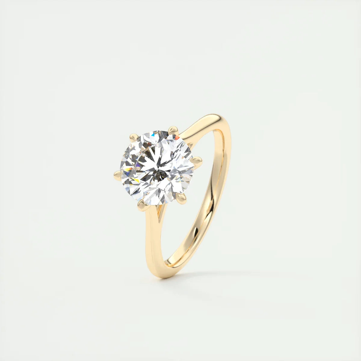 2 Carat Round Solitaire Cathedral Setting