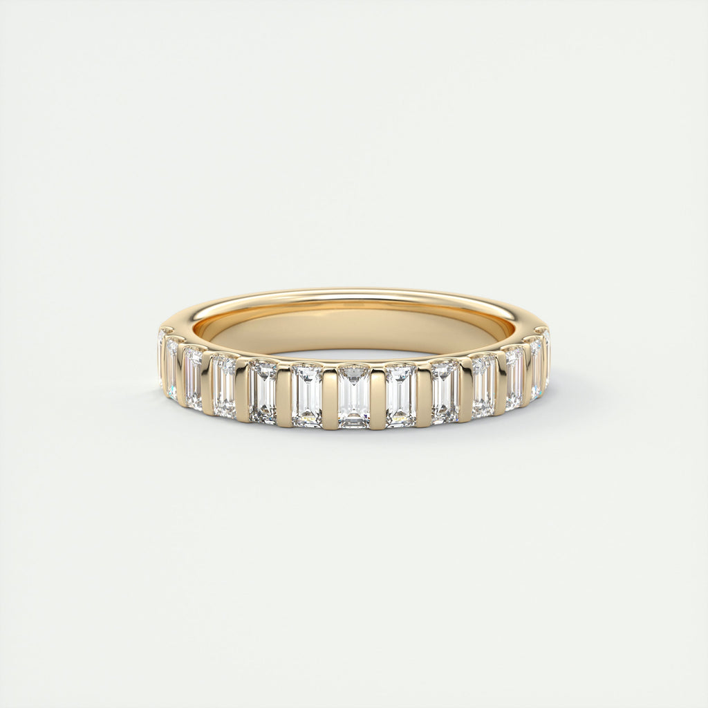 Deco Half Eternity Band – 3 mm Baguette Diamonds (1.00 TCW)
