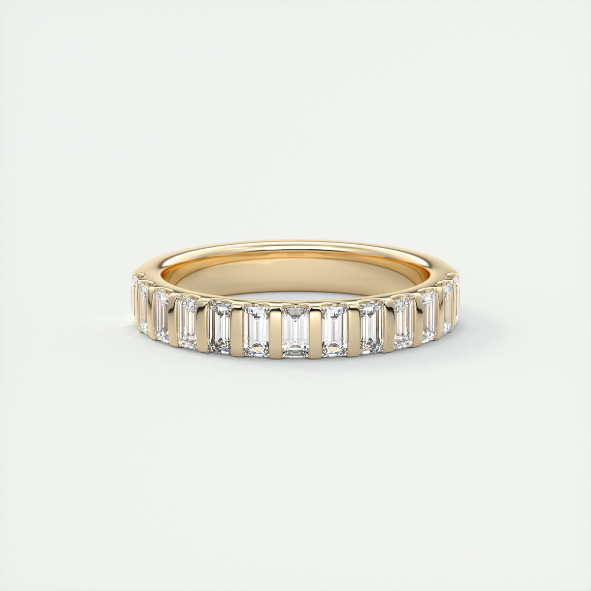 Deco Half Eternity Band – 3 mm Baguette Diamonds (1.00 TCW)