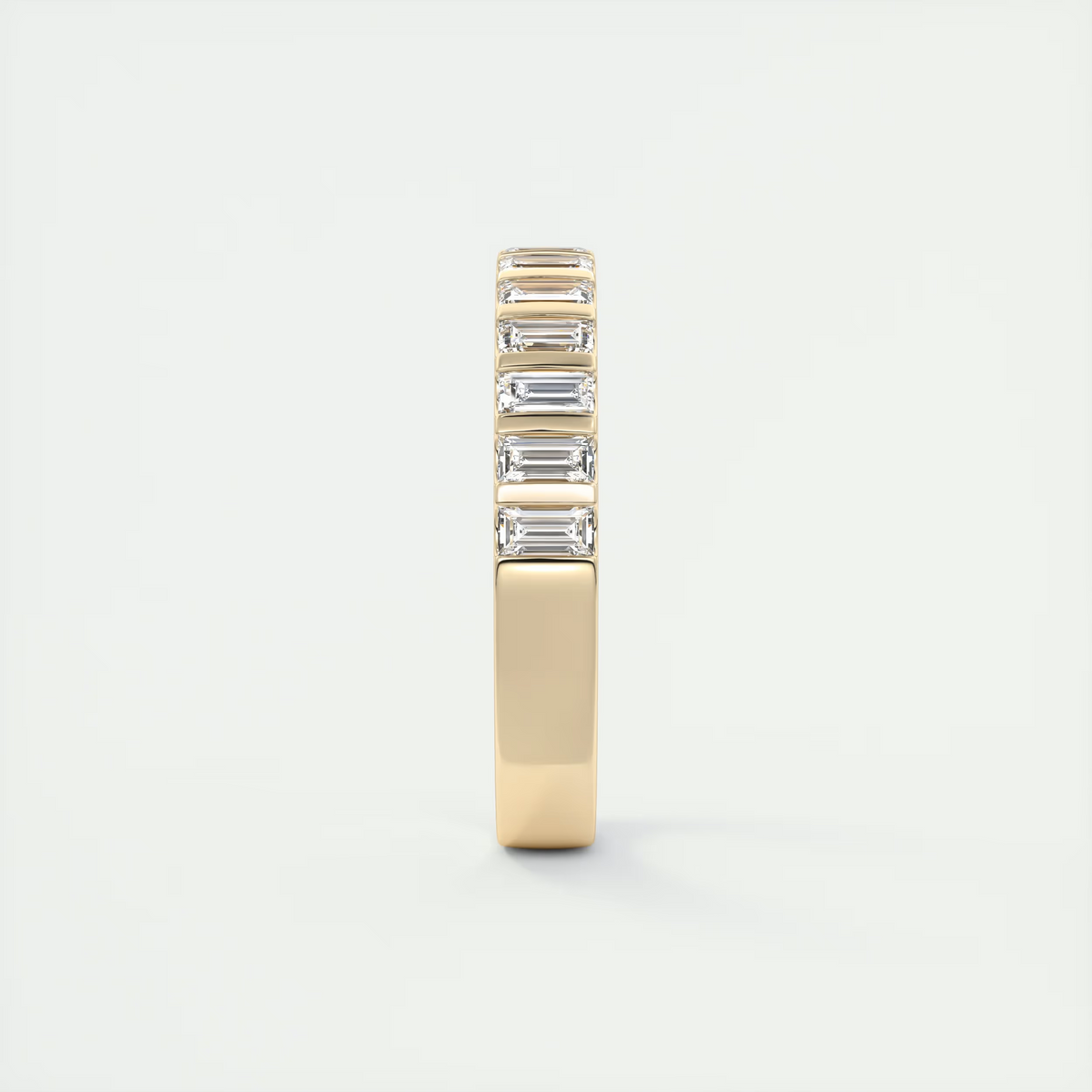 Deco Half Eternity Band – 3 mm Baguette Diamonds (1.00 TCW)