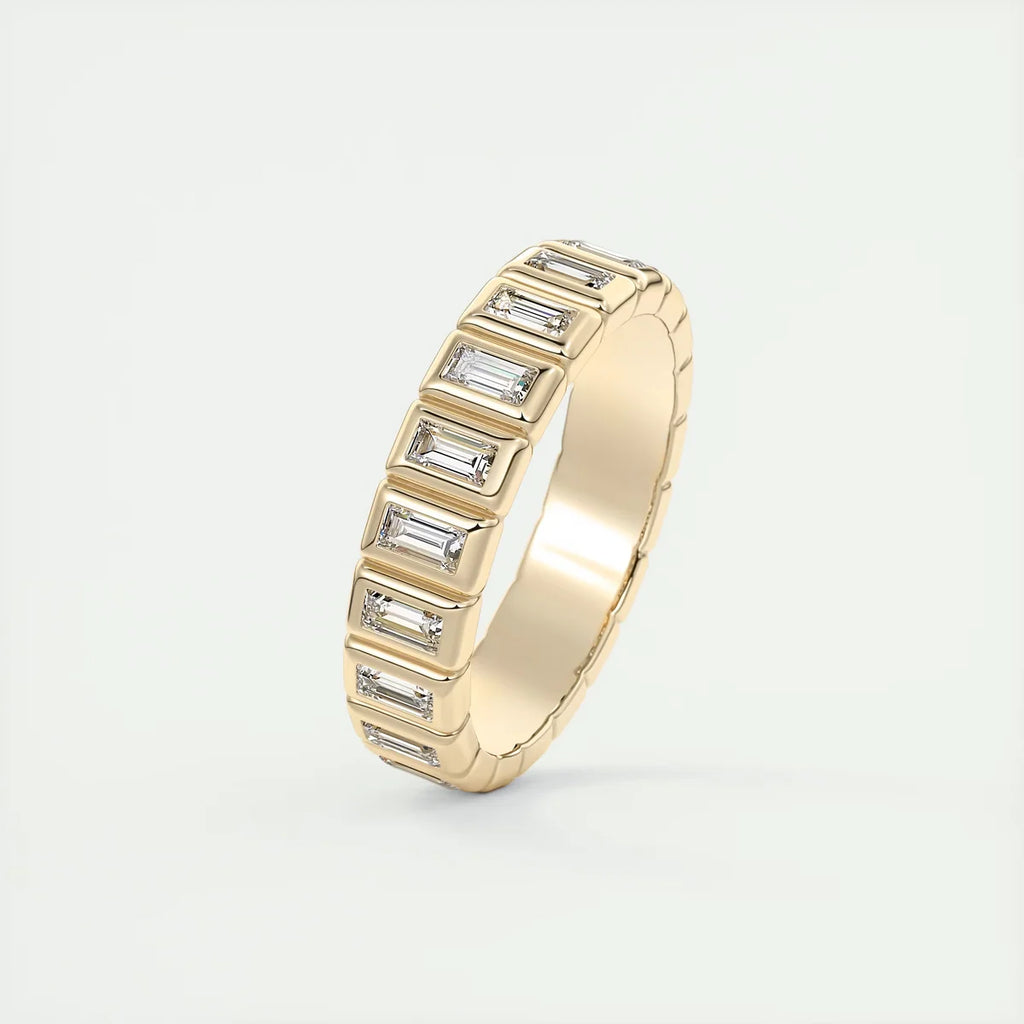 Straight Baguettes Bezel Half Eternity Band (0.40 TCW)