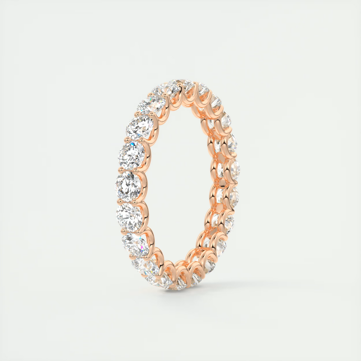 2 Carat Round Eternity Band – Full Pavé Set side view