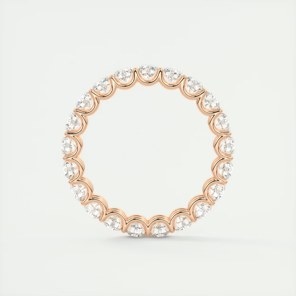 2 Carat Round Eternity Band – Full Pavé Set angle view