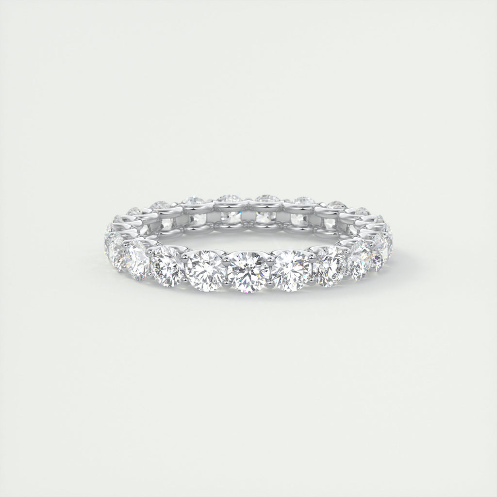 2 Carat Round Eternity Band – Full Pavé Set white gold