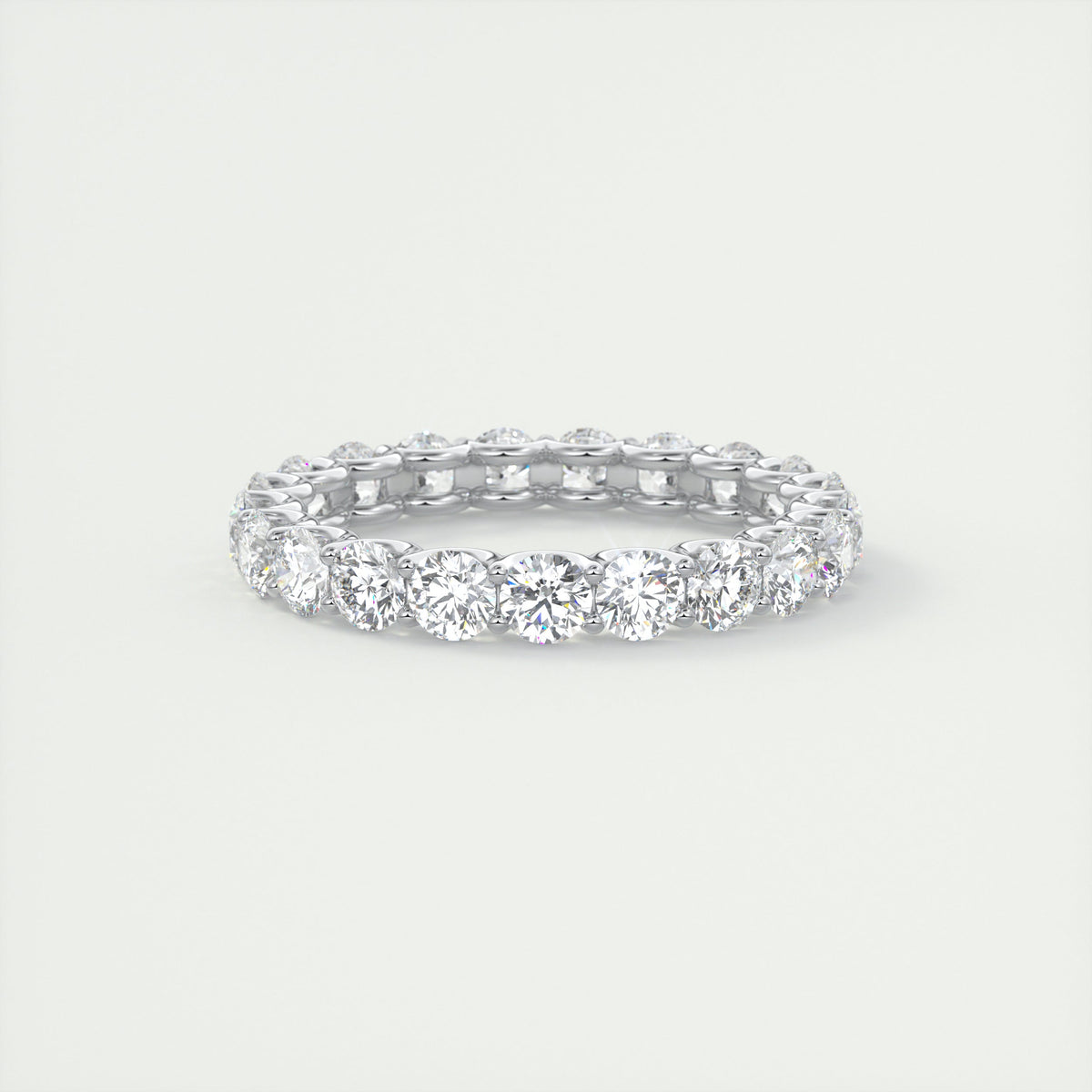 2 Carat Round Eternity Band – Full Pavé Set white gold