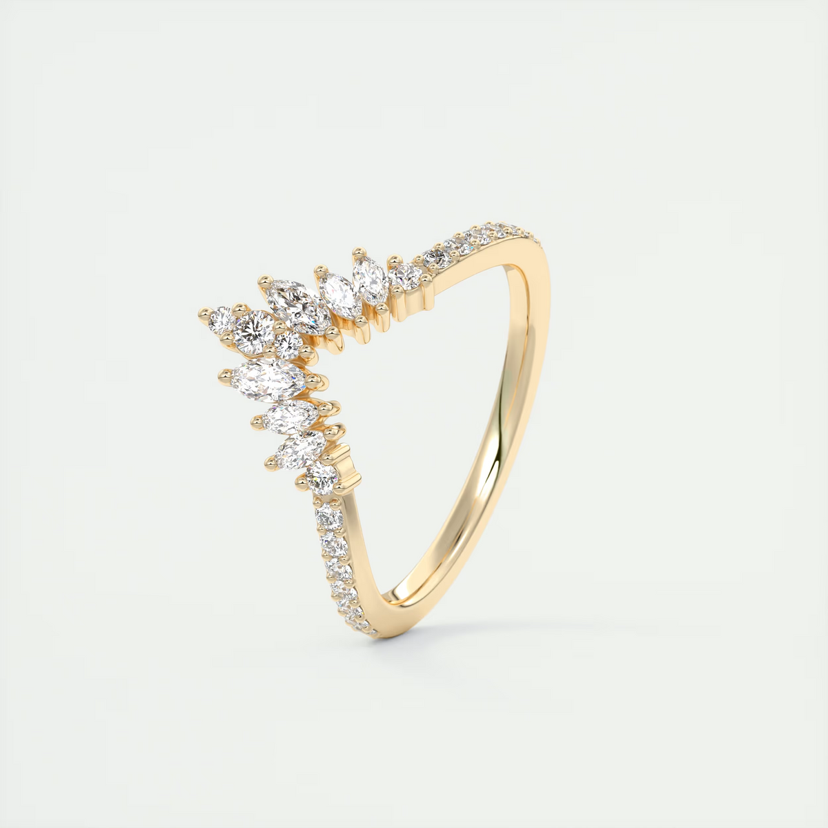 Crescendo Diamond Band – Mixed Marquises & Rounds (0.40 TCW)