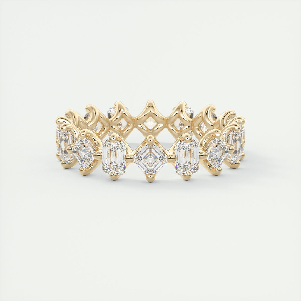 Asscher & Emerald Eternity Band (2.80 TCW)