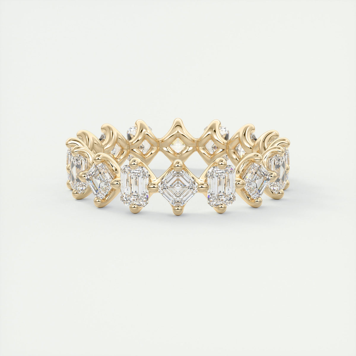 Asscher & Emerald Eternity Band (2.80 TCW)