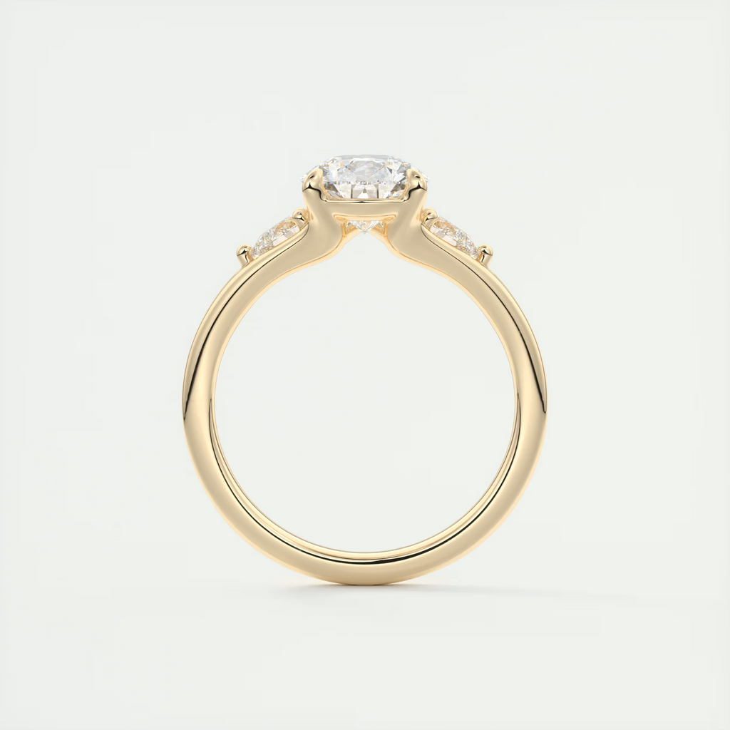 2 Carat Pear Three-Stone Split Shank Engagement Ring