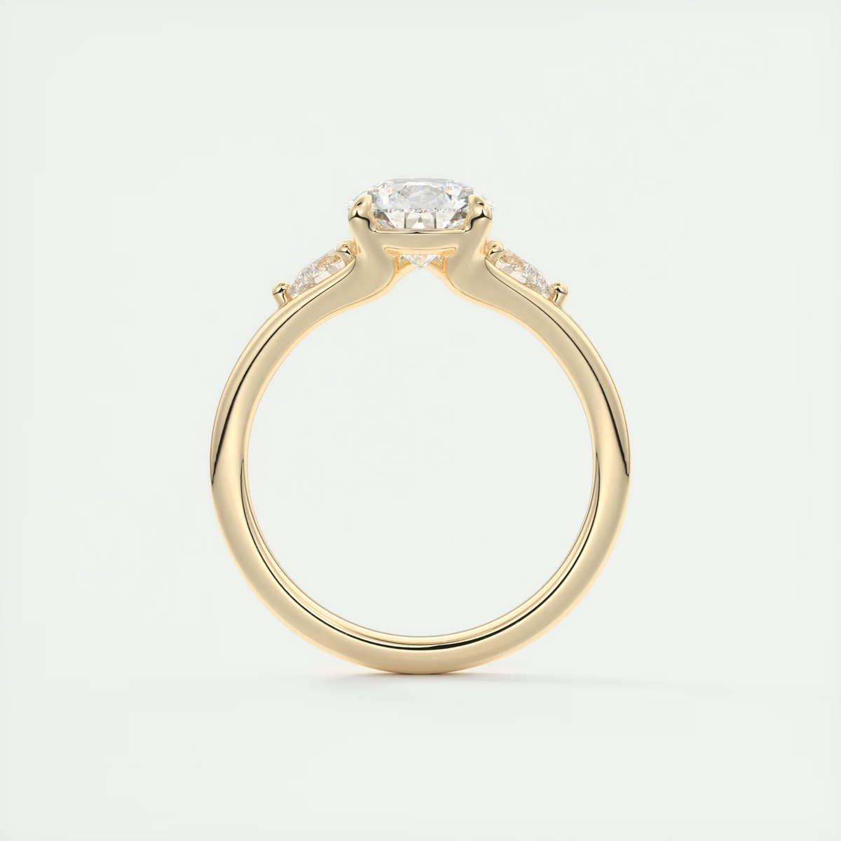 2 Carat Pear Three-Stone Split Shank Engagement Ring