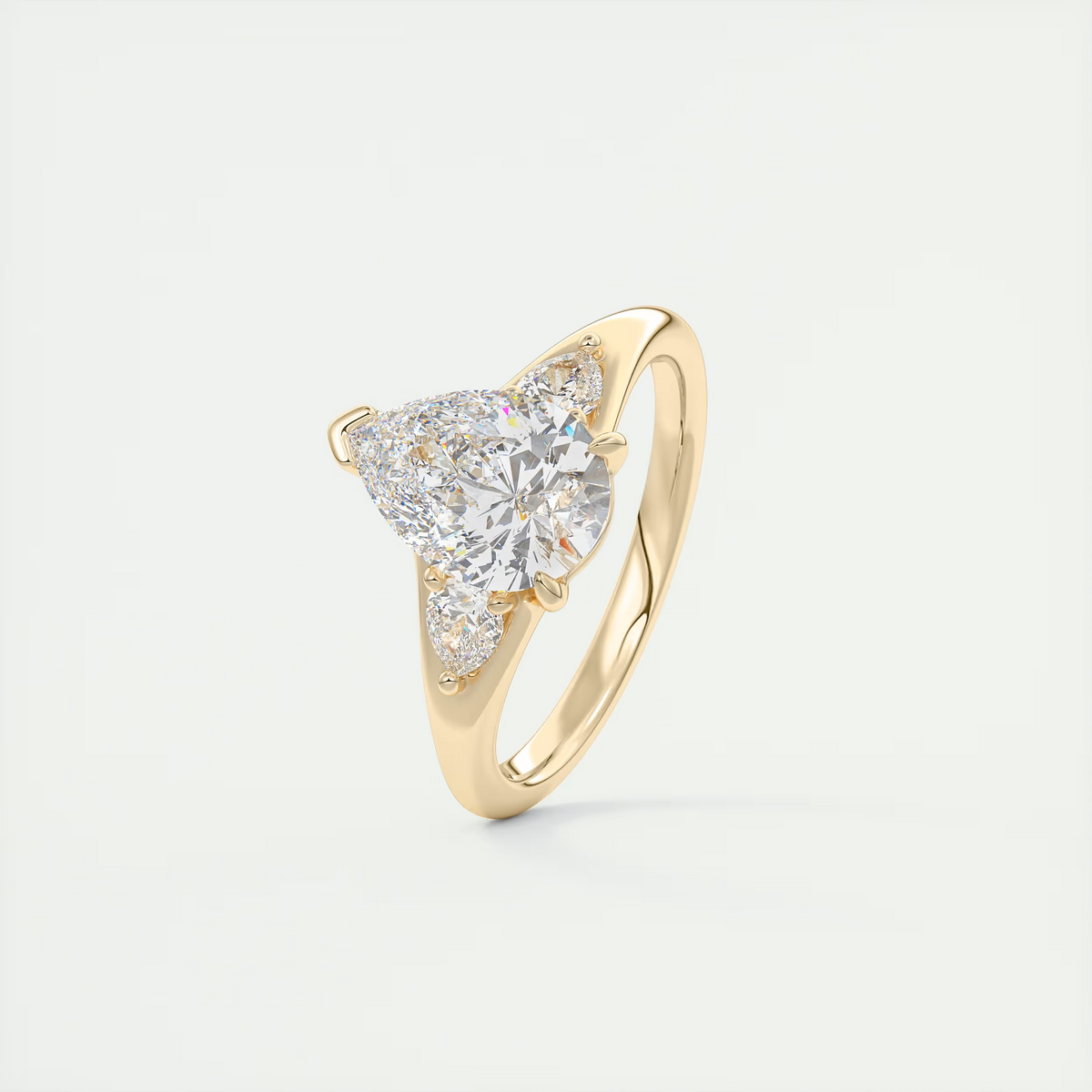 2 Carat Pear Three-Stone Split Shank Engagement Ring