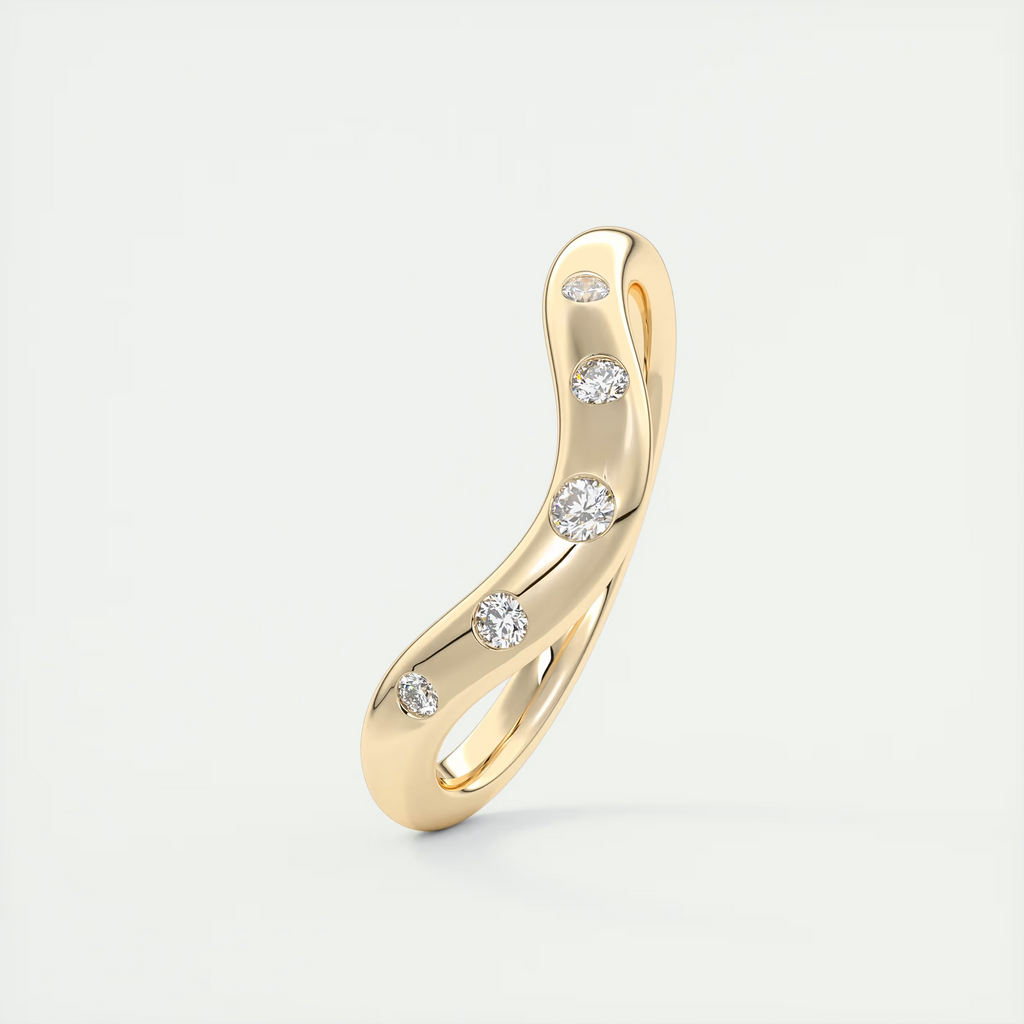 High Tide Curved Wedding Band (0.15 TCW)