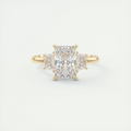 2 Carat Radiant Plunge Three-Stone Engagement Ring