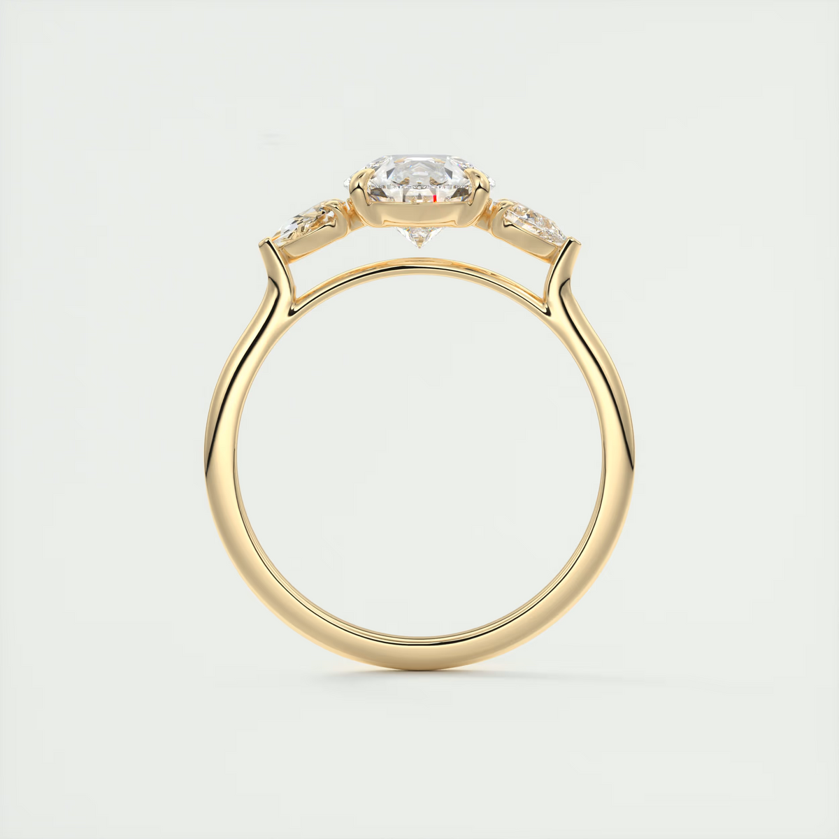 2 Carat Pear Flush Stacking Three-Stone Engagement Ring