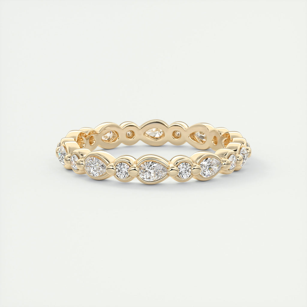 Meringue Pear & Round Diamond Band (0.70 TCW)