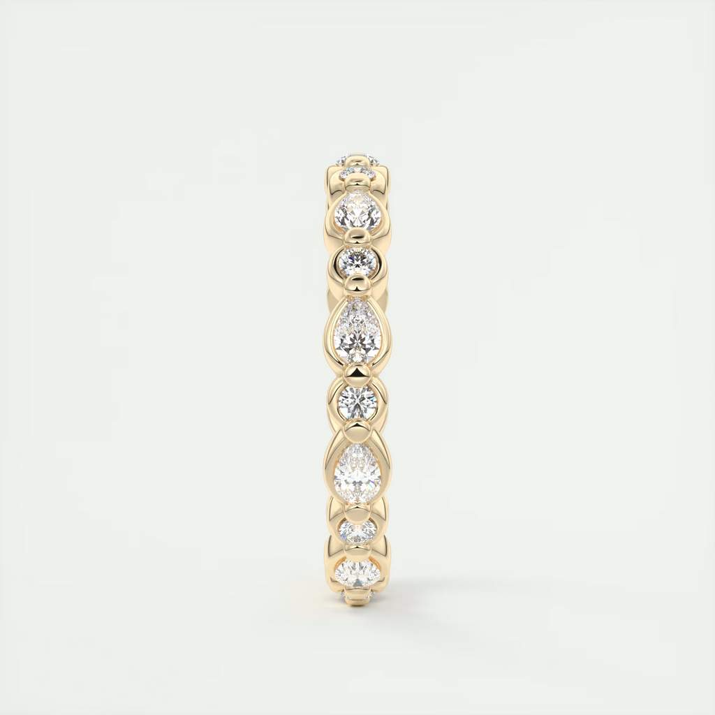 Meringue Pear & Round Diamond Band (0.70 TCW)