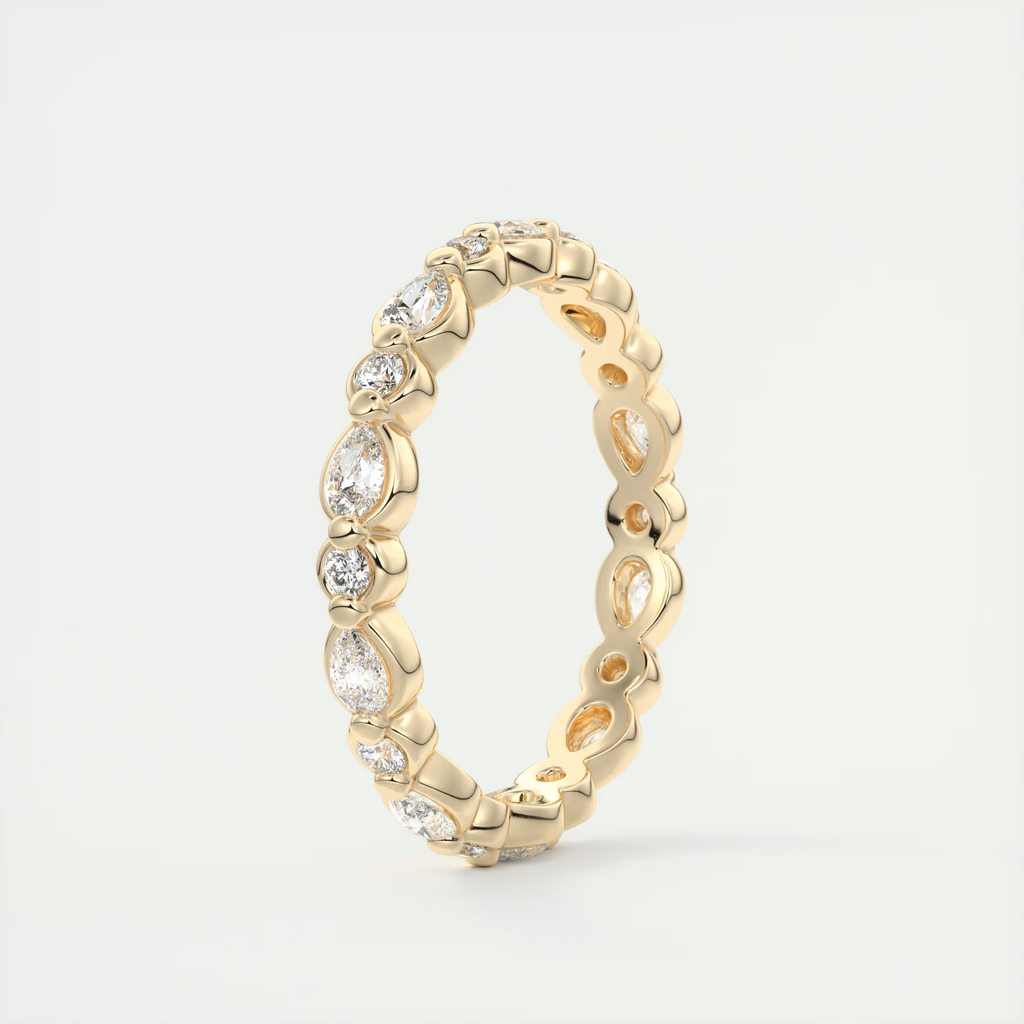 Meringue Pear & Round Diamond Band (0.70 TCW)