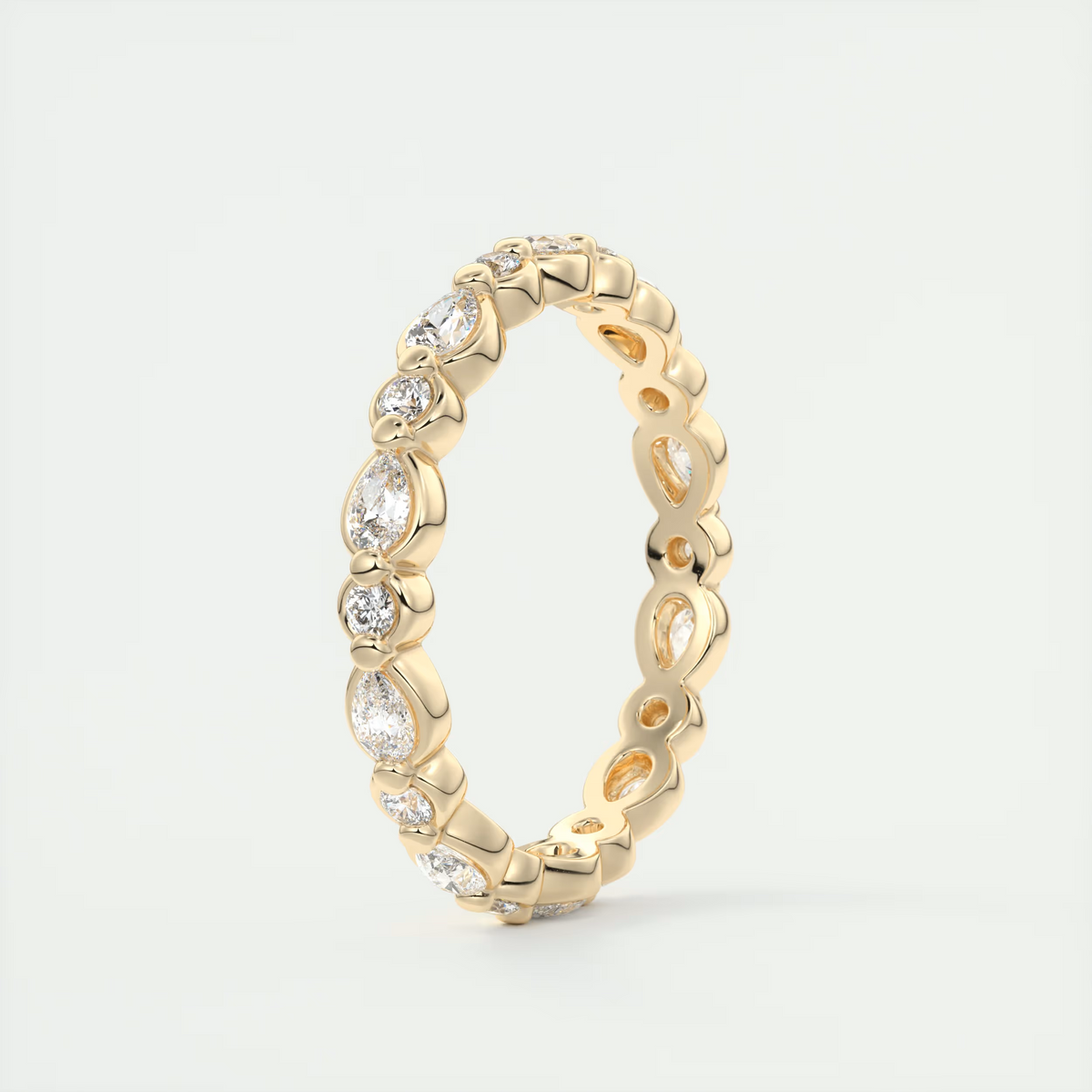 Meringue Pear & Round Diamond Band (0.70 TCW)