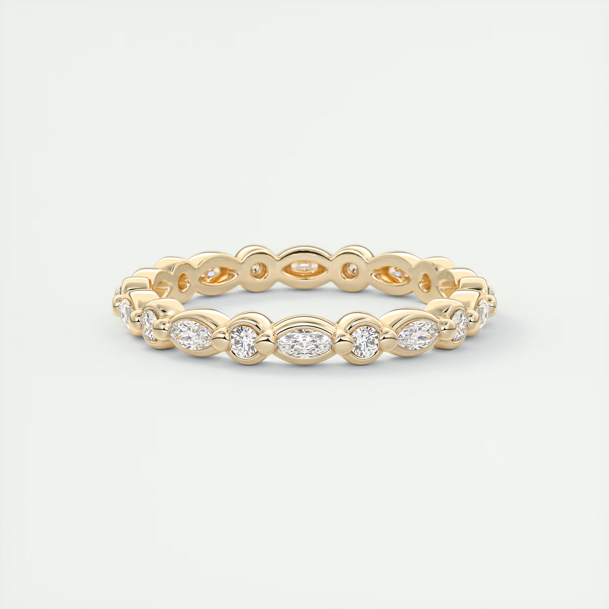 Marquise and Round Eternity Band (0.40 TCW)