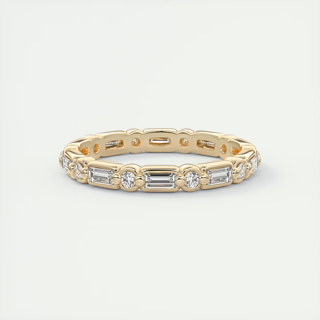 Baguette and Round Eternity Band (0.70 TCW)