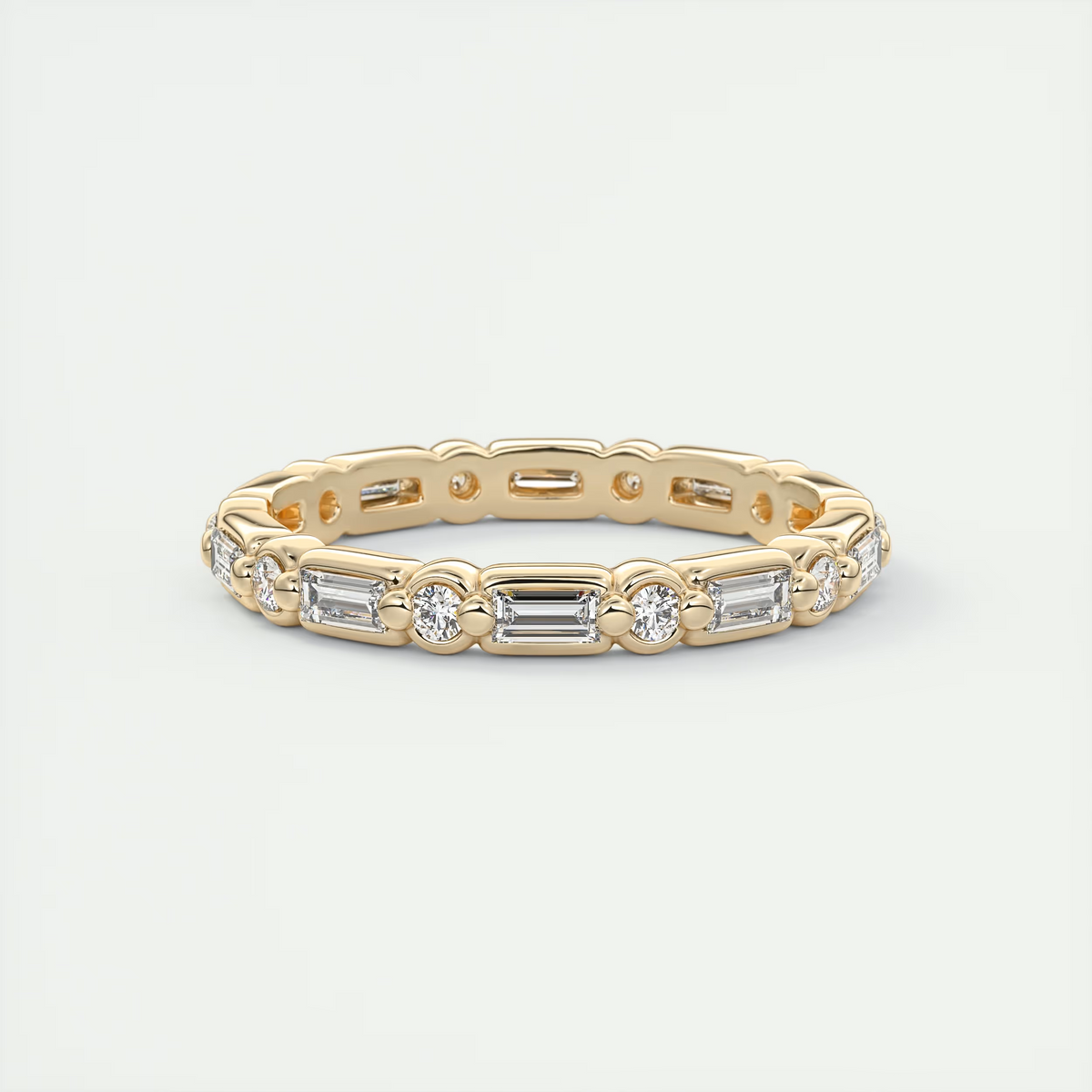 Baguette and Round Eternity Band (0.70 TCW)
