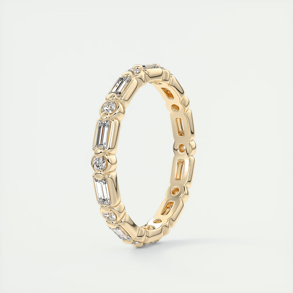 Baguette and Round Eternity Band (0.70 TCW)