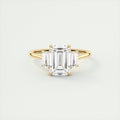 2 Carat Emerald Cut Trapezoid Three-Stone Engagement Ring