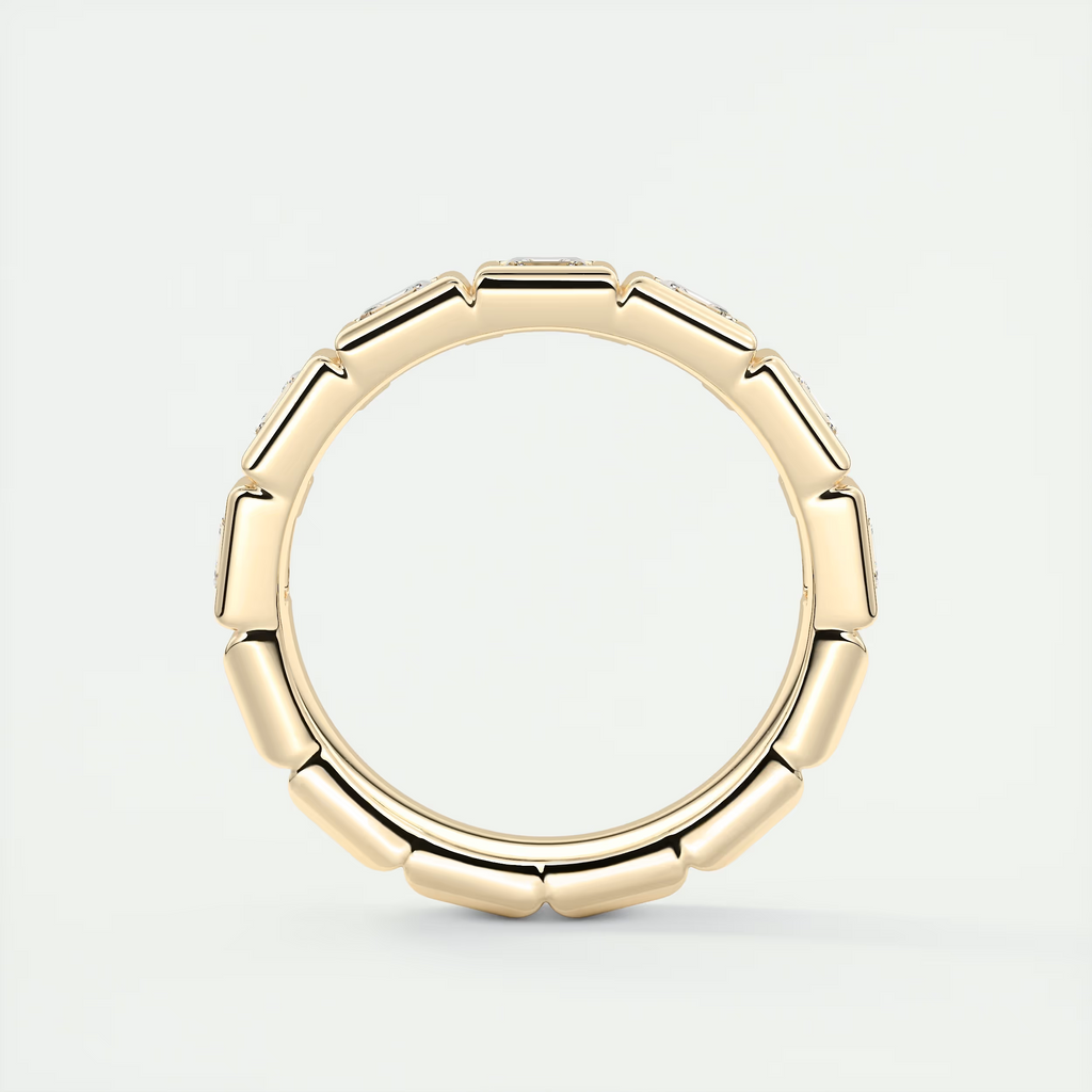 3mm Carré Bezel Half Eternity Band