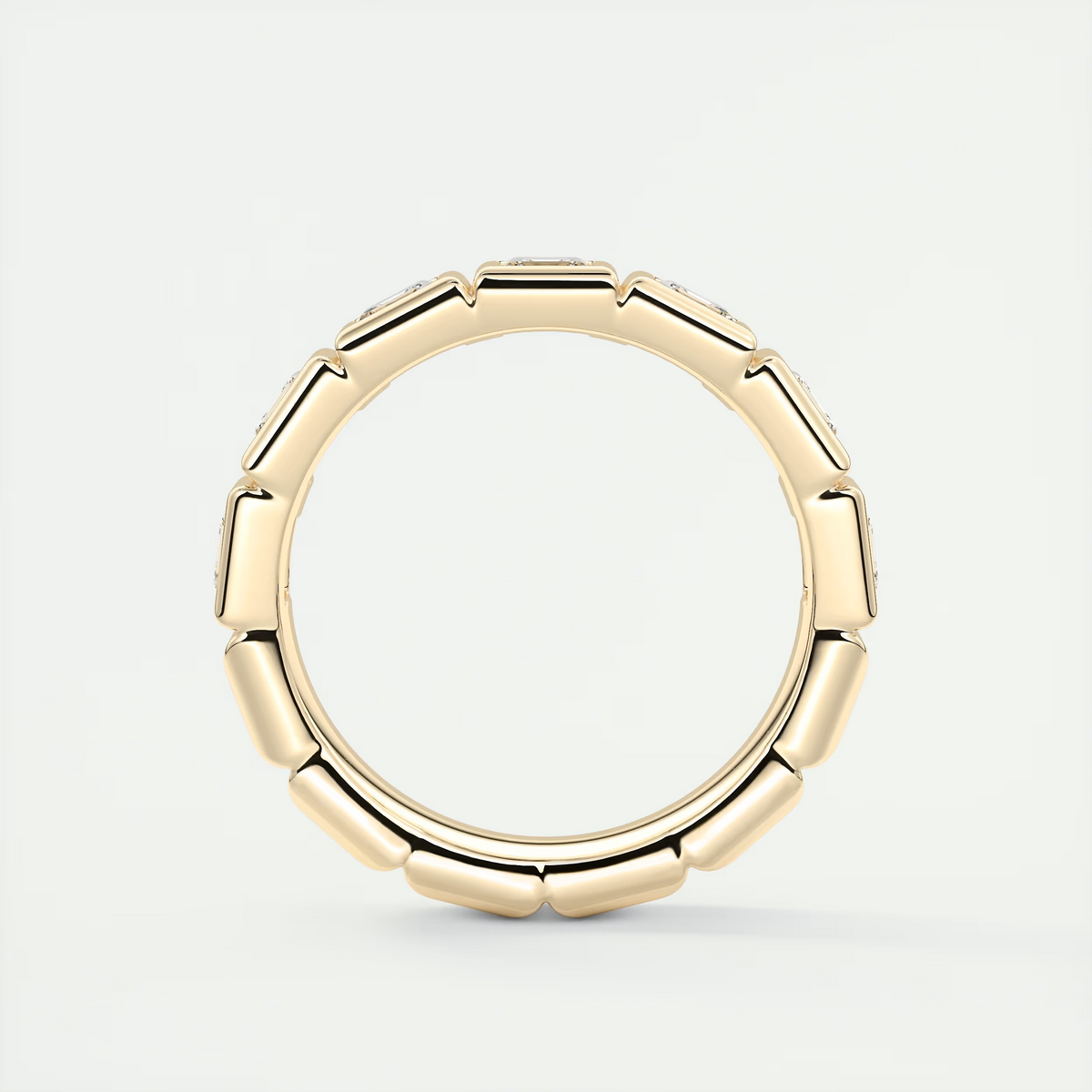 3mm Carré Bezel Half Eternity Band