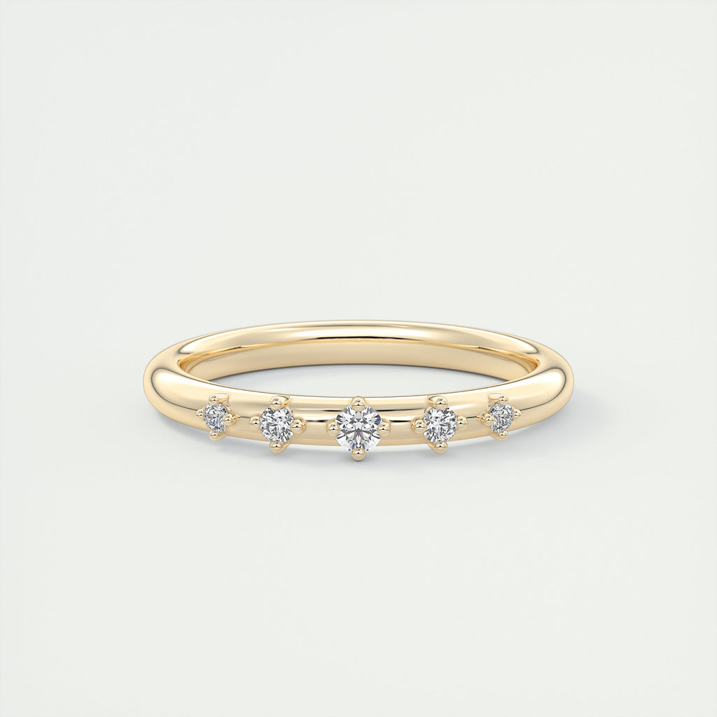 Graduated Pavé Diamond Wedding Band (0.05 TCW)