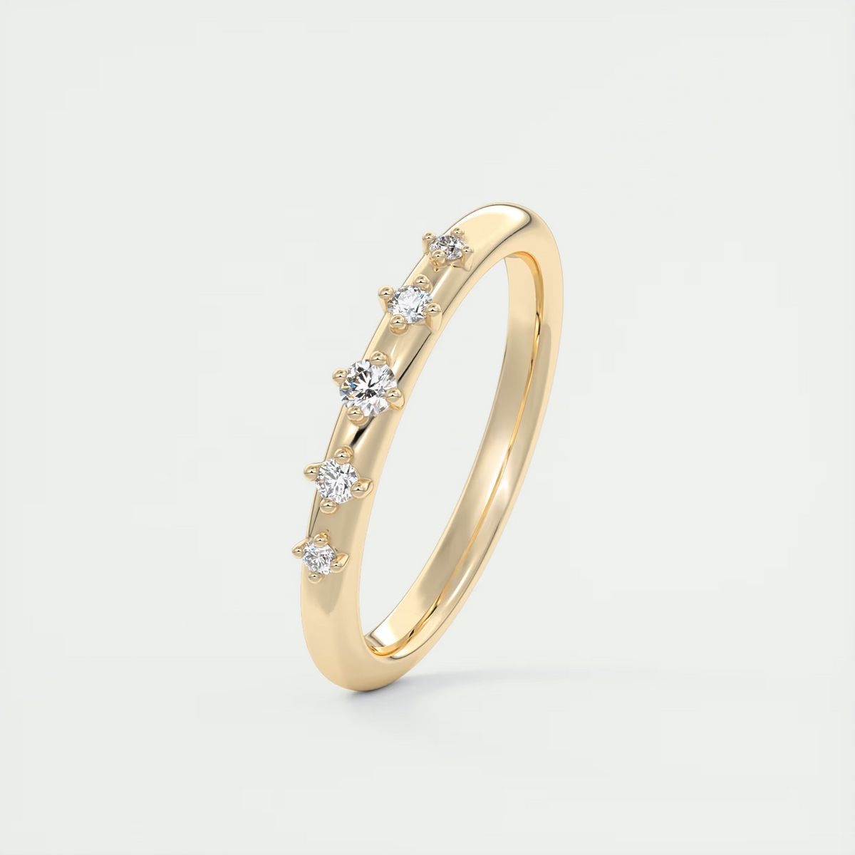 Graduated Pavé Diamond Wedding Band (0.05 TCW)