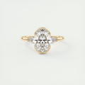 2 Carat Oval Clutch Three-Stone Engagement Ring