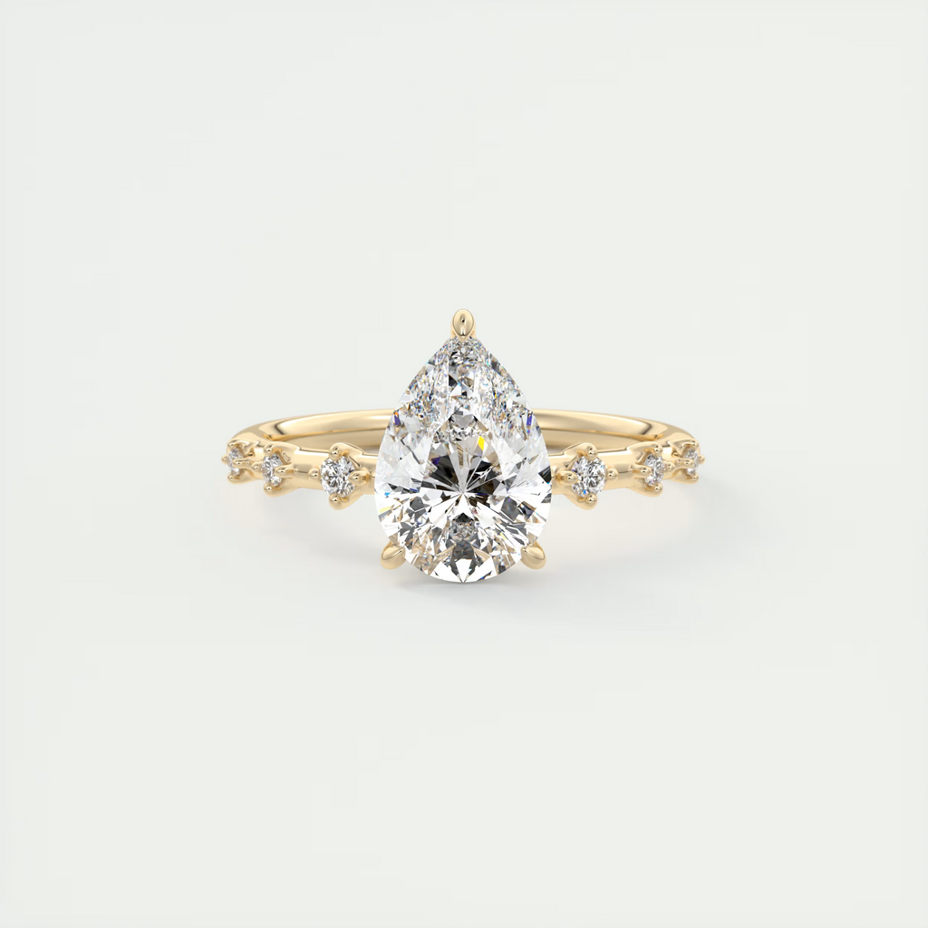 Shimmer 2 Carat Dainty Pear Solitaire with Hidden Halo