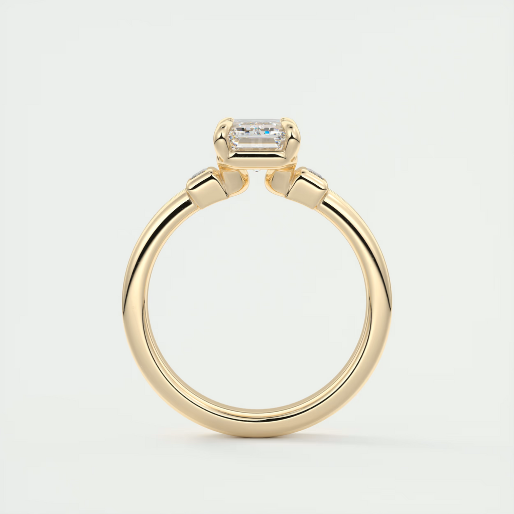 2 Carat Emerald Cut Baguette Three-Stone Engagement Ring